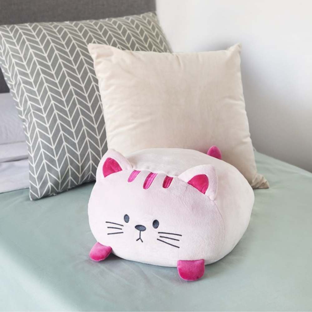 Cuscino Peluche Gatto rosa